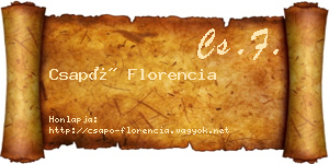 Csapó Florencia névjegykártya